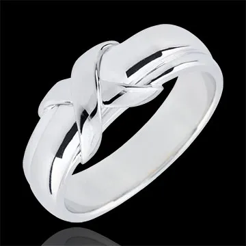 Anillo Cruz - oro blanco 18 quilates
