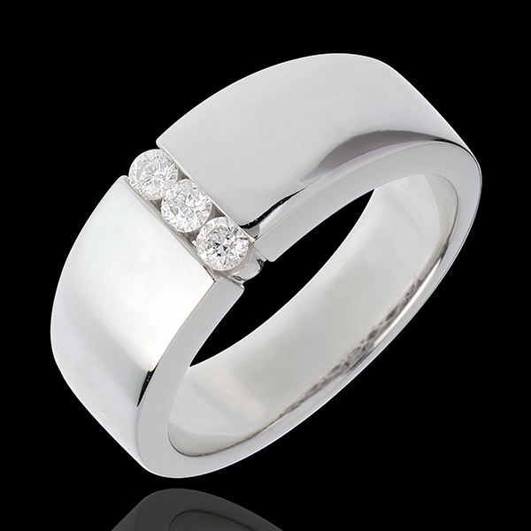 Trilogy Infinito Abbraccio - Oro bianco - 18 carati - 3 diamanti - 0.16 carati