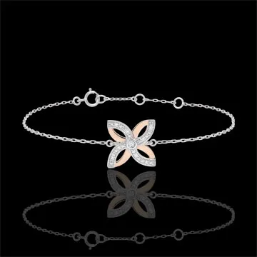 Pulsera Frescura - Lirio de Verano - oro blanco y oro rosa 9 quilates 