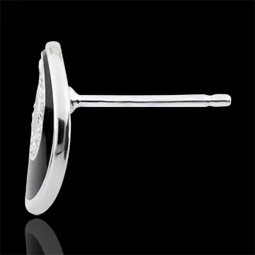 Orecchini Vortice prezioso - Oro bianco - 9 carati - 6 Diamanti