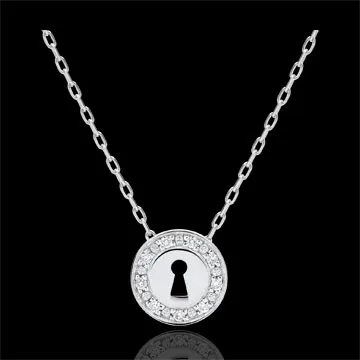 Collana Prezioso Segreto - Oro bianco - 9 carati - Diamanti 