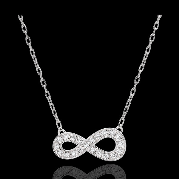 Collar Infinito - oro blanco 9 quilates y diamantes