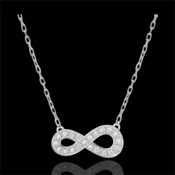 Collar Infinito - oro blanco 9 quilates y diamantes