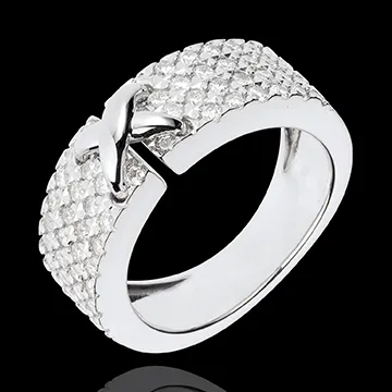 Anello Haute Couture Preziosa - Oro bianco - 18 carati - 60 Diamanti - 0.78 carati
