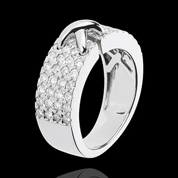 Anello Haute Couture Preziosa - Oro bianco - 18 carati - 60 Diamanti - 0.78 carati