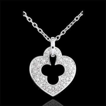 Colgante Cerradura - oro blanco 9 quilates y diamante