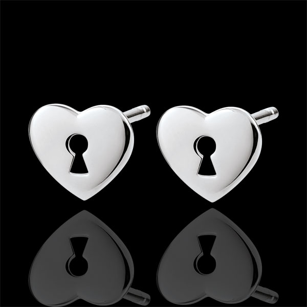 Pendientes Precioso Secreto - Corazón - oro blanco 9 quilates