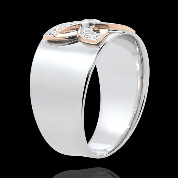 Anillo Frescura - Lirio de Verano - oro blanco y oro rosa 9 quilates