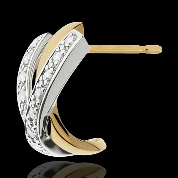 Pendientes Posesivo - oro blanco y oro amarillo 18 quilates