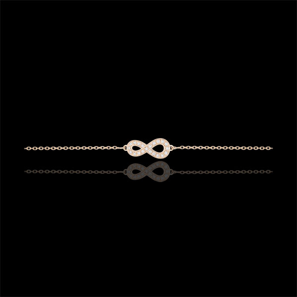 Infinity bracelet - Pink gold and diamonds - 9 carats