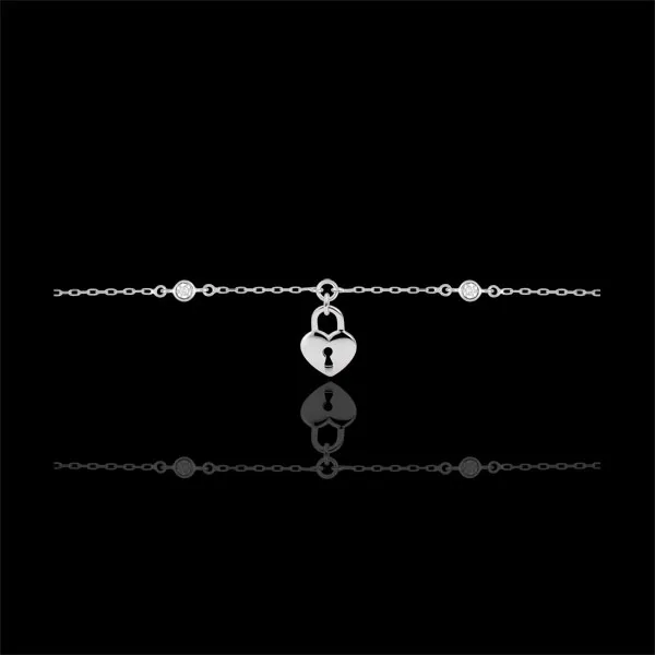 Armband Kostbaar Geheim - Hartslotje - 9 karaat witgoud