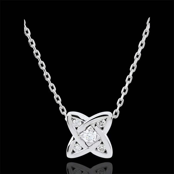 Halsketting Cosmia - 5 Diamanten - 9 karaat witgoud