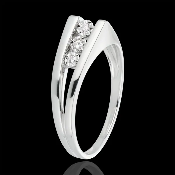 Trilogie Ring Odyssee - 18 karaat witgoud met diamanten
