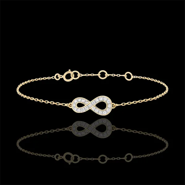 Armband Infinity - 9 karaat geelgoud met Diamanten