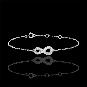 Armband Infinity - 9 karaat witgoud met Diamanten