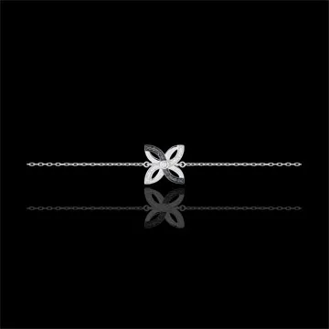 Armband Lentekriebels - Zomerbloem - 9 karaat witgoud en zwarte Diamanten
