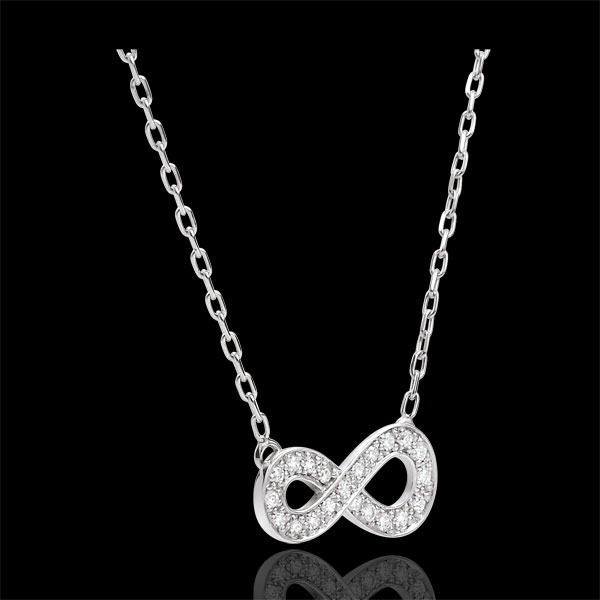 Infinity necklace - white gold and diamonds