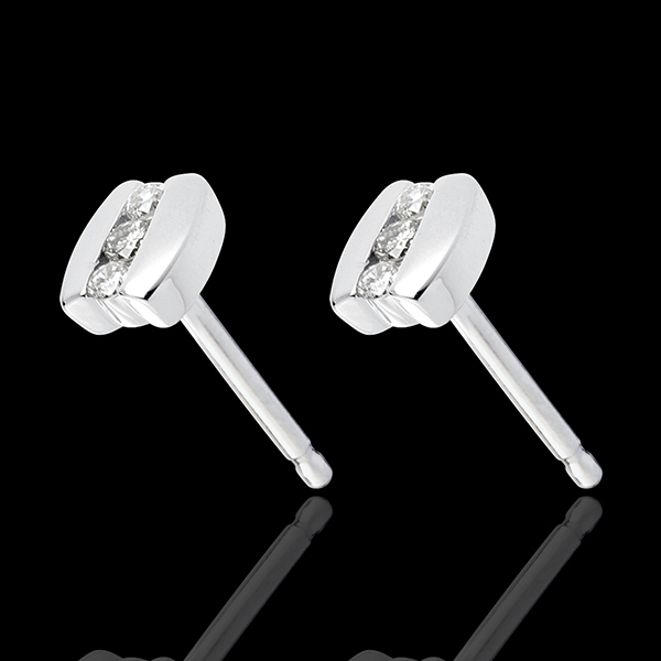Trilogie Oorbellen Liefdesnest - Bracket - 18 karaat witgoud - 0.23 karaat - 6 Diamanten