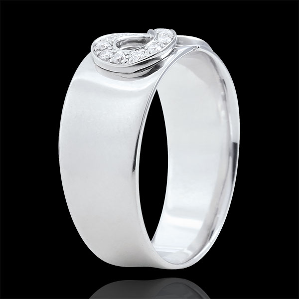 Infinity Ring - 9 karaat witgoud met Diamanten