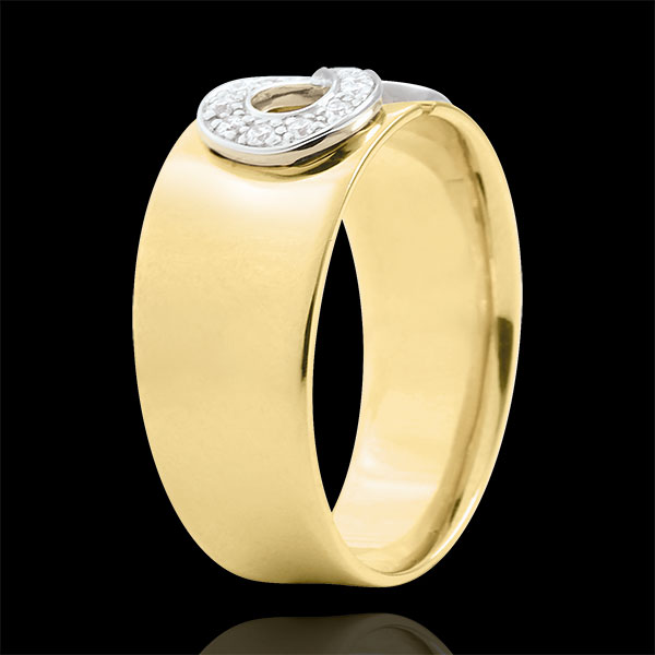 Infinity ring - Yellow gold and diamonds - 18 carats