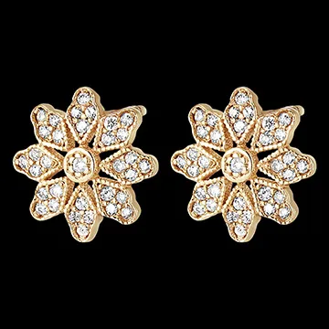 Cercei Înflorire - Narcisă - aur galben de 18 carate si diamante