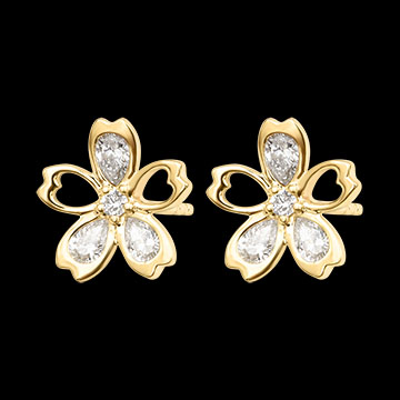 Cercei tip stud Fioréa – Aur galben de 9K și diamante sintetice