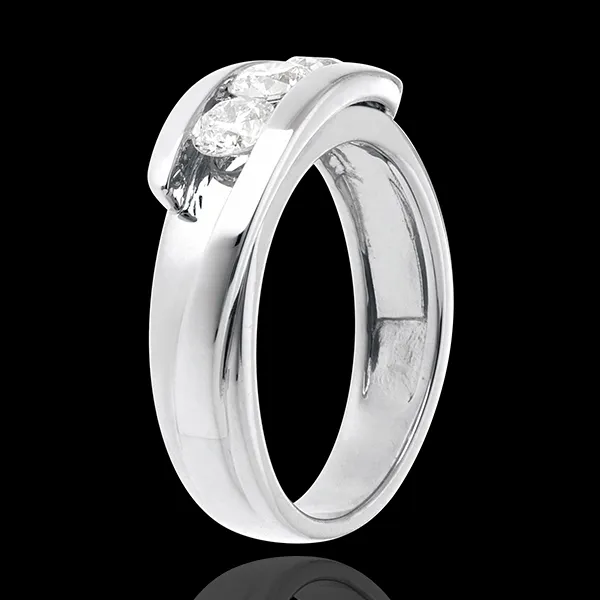 Trilogie Cuib Preţios - Bipolar (model foarte mare) - aur alb de 18K - 0.77 carate - 3 diamante