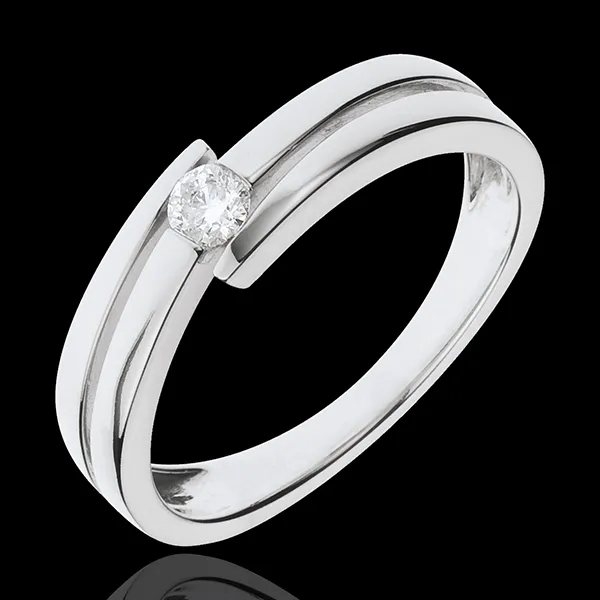 Solitaire Cuib Preţios - Salomé - aur alb de 18K - 0.11 carate