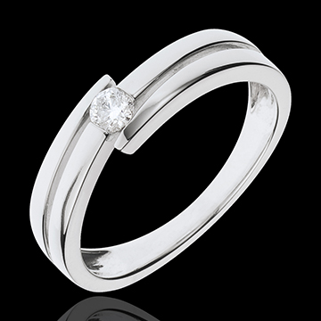 Solitaire Cuib Preţios - Salomé - aur alb de 18K - 0.11 carate
