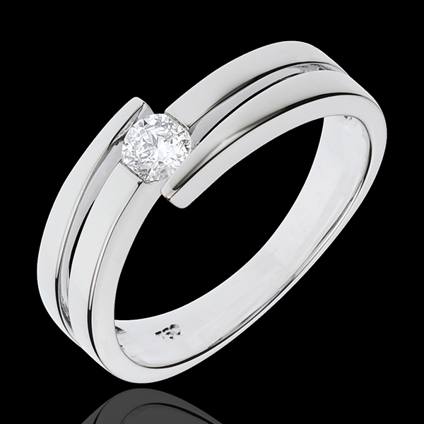 Solitaire Cuib Preţios - Salomé - aur alb de 18K