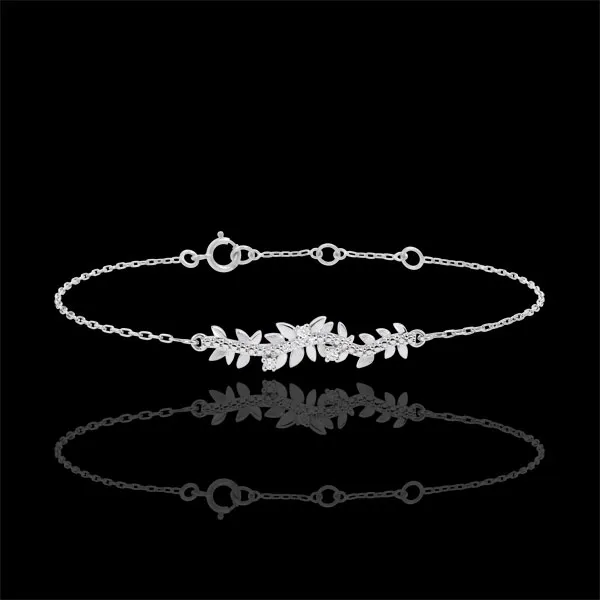 Pulsera Jardín Encantado - Follaje Real - oro blanco 9 quilates y diamantes 
