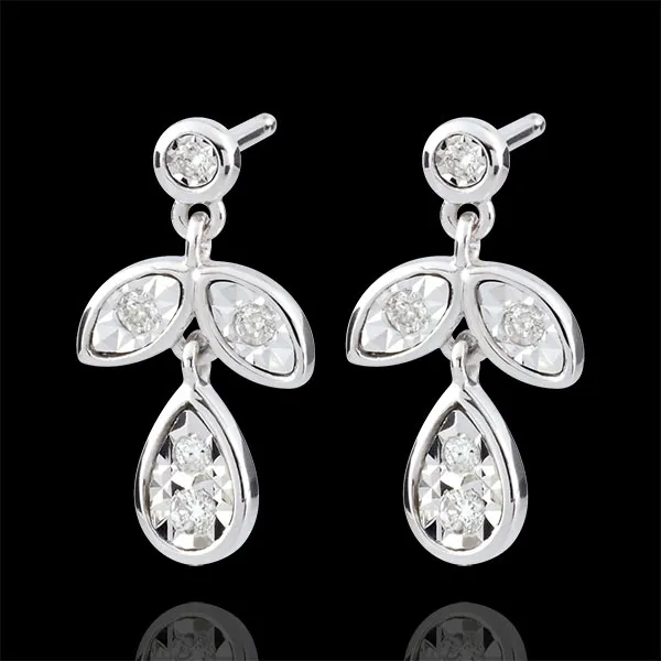 Pendientes Hesmé - oro blanco 9 quilates y 10 diamantes