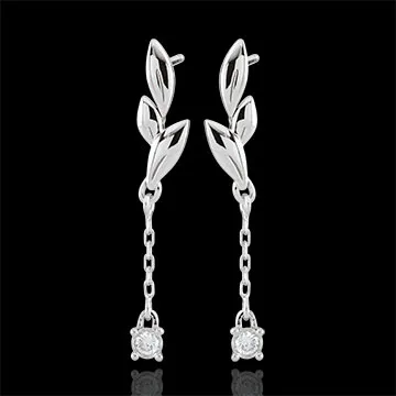 Pendientes Brisa Ligera - oro blanco 18 quilates 
