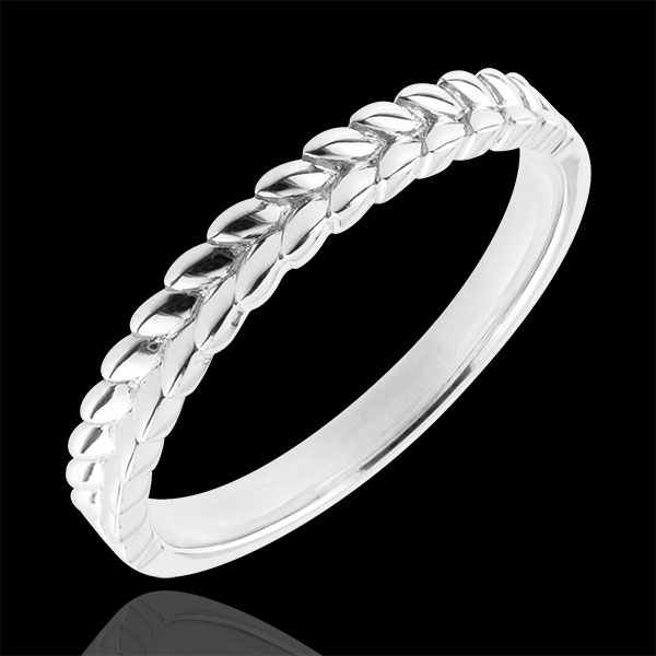 Anillo Jardín Encantado - Corona de Laurel - oro blanco 9 quilates