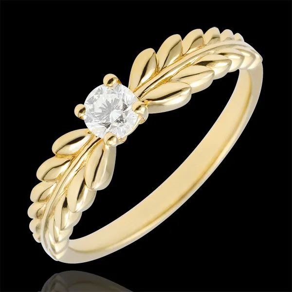 Anillo Jardín Encantado - Solitario Freesia - oro amarillo 9 quilates - 0.20 quilates