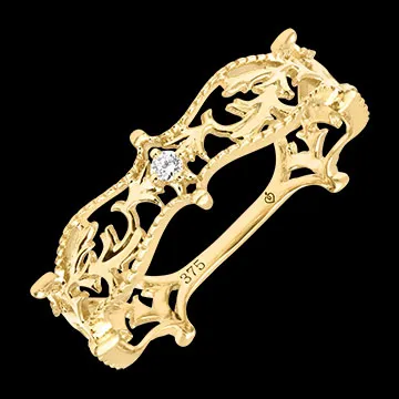 Bague Clémence – Or jaune 9 carats et diamant synthétique