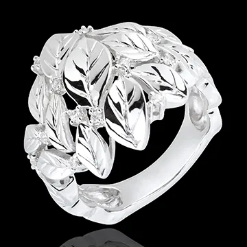Bague Jardin Enchanté - Rosée précieuse - or blanc 18 carats