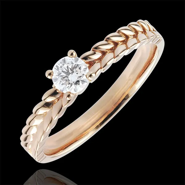 Bague Jardin Enchanté - Solitaire Tresse - or rose 18 carats - 0.2 carat