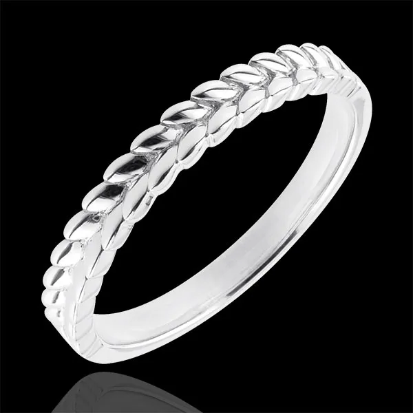 Anneau Jardin Enchanté - Tresse - or blanc 9 carats