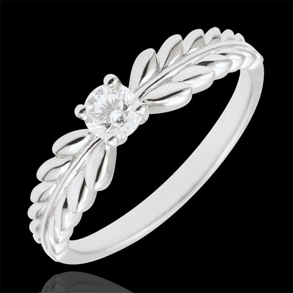 Bague Jardin Enchanté - Solitaire Fresia - or blanc 18 carats - 0.20 carat