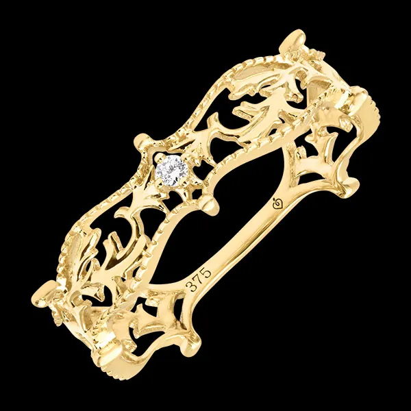 Bague Clémence – Or jaune 9 carats et diamant synthétique
