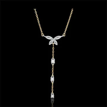 Collier Souffle léger - deux ors - or blanc et or jaune 9 carats