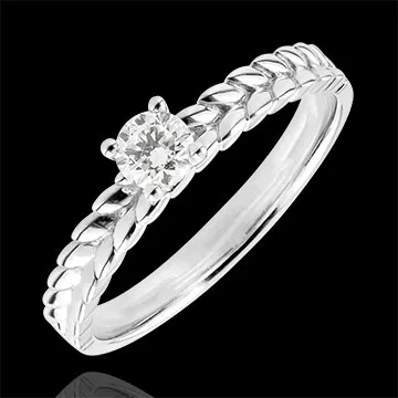 Ring Enchanted Garden - Braid Solitaire - white gold - 0.2 carat - 18 carat