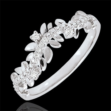 Enchanted Garden Ring - Royal Foliage - Diamond and White gold - 9 carat