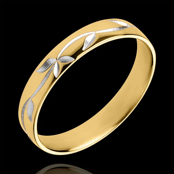 Freshness wedding ring - Ivy engraved - Yellow gold - 18 carat