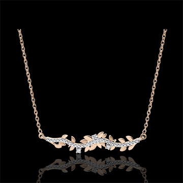 Necklace Enchanted Garden - Foliage Royal - Pink gold and diamonds - 18 carat