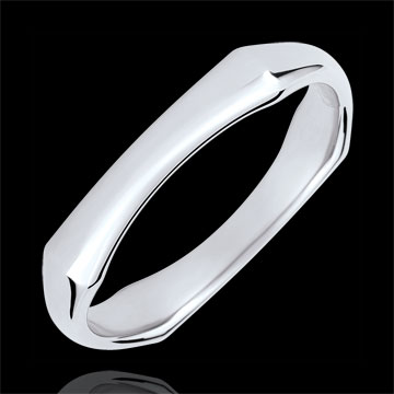 Inel Junglă Sacră - 4 mm - aur alb de 18K