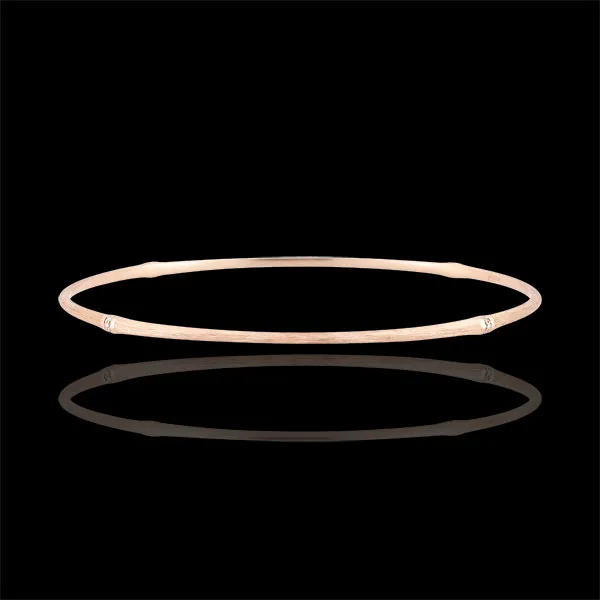 Pulsera Jonc Jungla Sagrada - diamantes - oro rosa cepillado 9 quilates