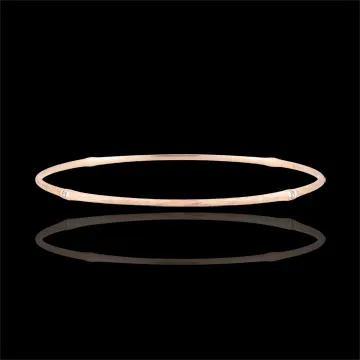 Pulsera Jonc Jungla Sagrada - diamantes - oro rosa cepillado 9 quilates