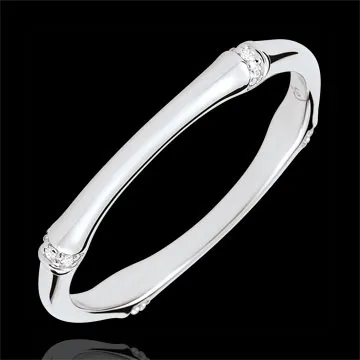 Anillo Jungla Sagrada - Multidiamantes 2 mm - oro blanco 9 quilates